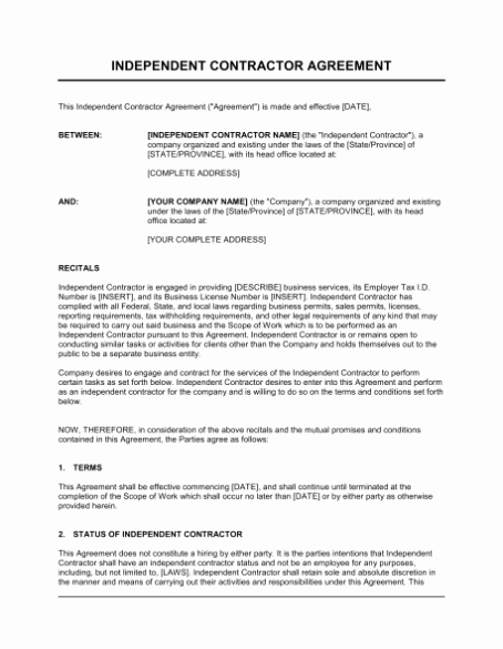 Personal Service Contract Template Best Of Employment Rental &amp; Service Contract Template