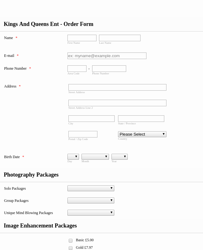 Photo Package order form Template Best Of Graphy order form Template
