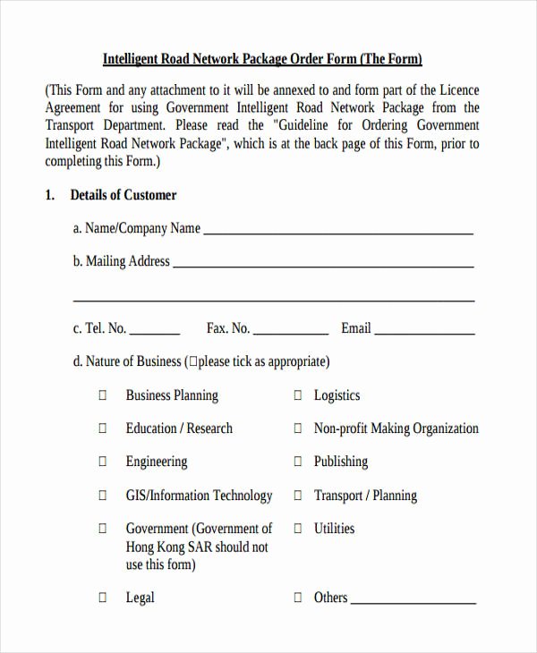 Photo Package order form Template Unique Package order forms 7 Free Word Pdf format Download