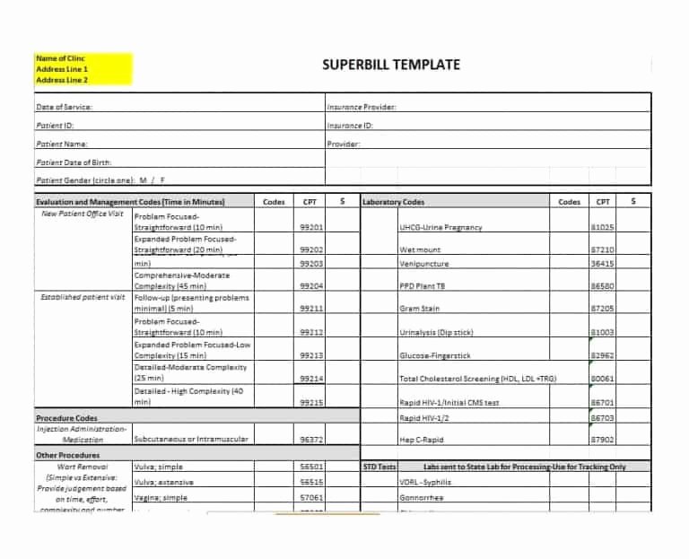 Physical therapy forms Template Beautiful 49 Superbill Templates Family Practice Physical therapy