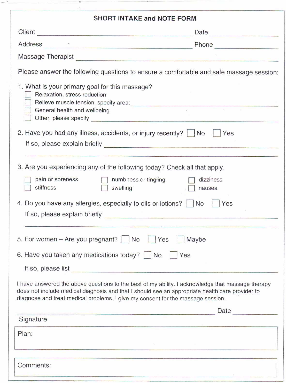 Physical therapy forms Template Luxury 10 Physical therapy Intake form Template Jruai