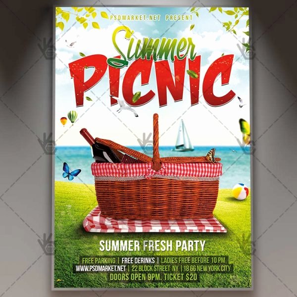 Picnic Flyer Template Free Unique Summer Picnic Premium Flyer Psd Template