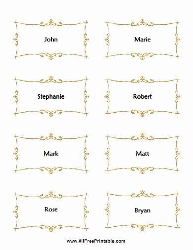 Place Card Template Word Elegant Place Cards for Wedding Free Printable