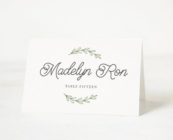 Place Card Template Word New Printable Place Card Template Wedding Place Cards Escort