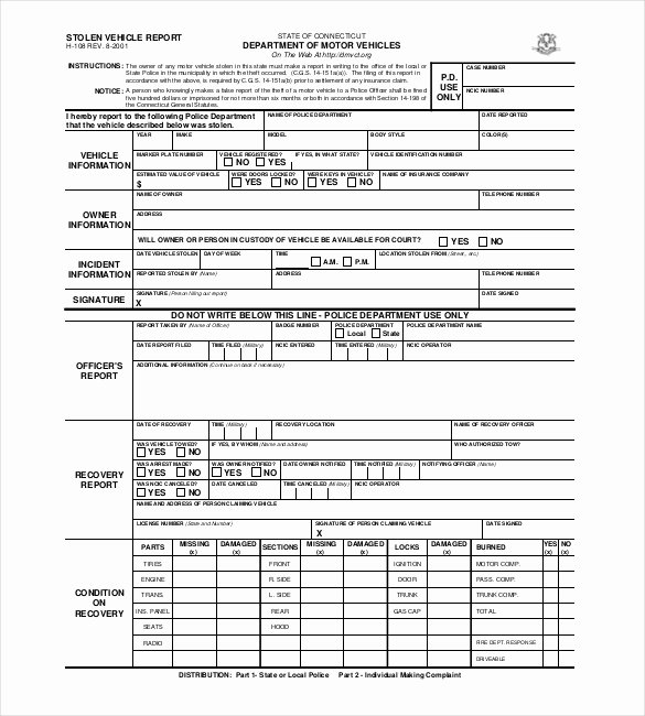 Police Report Template Pdf New Car Accident Police Report Sample