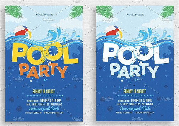 Pool Party Flyers Templates Beautiful 33 Printable Pool Party Invitations Psd Ai Eps Word