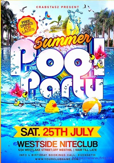 Pool Party Flyers Templates Beautiful 50 Best Summer Pool Party Flyer Print Templates 2019
