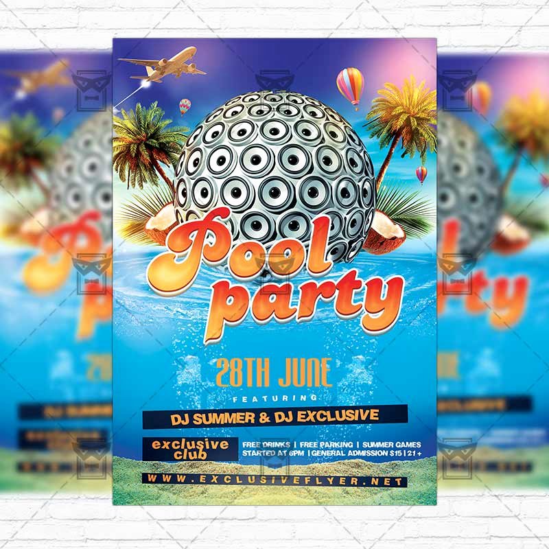 Pool Party Flyers Templates Beautiful Summer Pool Party – Premium Flyer Template Instagram