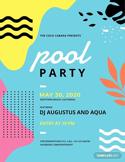 Pool Party Flyers Templates Best Of 23 Pool Party Flyers Free Psd Word Ai Eps format