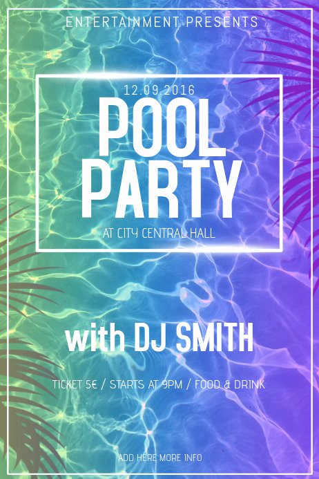 Pool Party Flyers Templates Elegant Copy Of Pool Party Poster Flyer Template