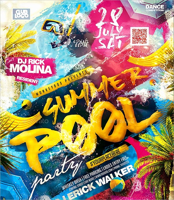 Pool Party Flyers Templates Free Best Of 18 Pool Party Flyer Templates Psd Free Eps format