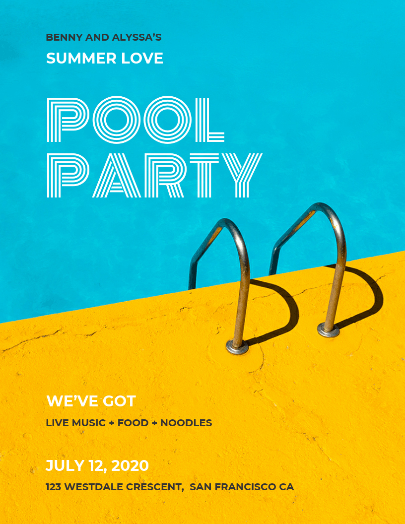 Pool Party Flyers Templates Lovely Pool Party Flyer Template Venngage
