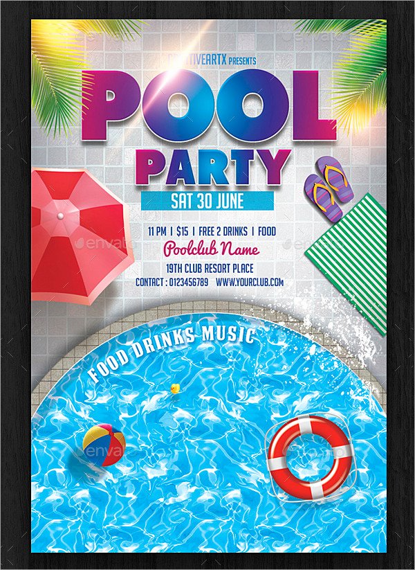 Pool Party Flyers Templates Luxury 33 Printable Pool Party Invitations Psd Ai Eps Word