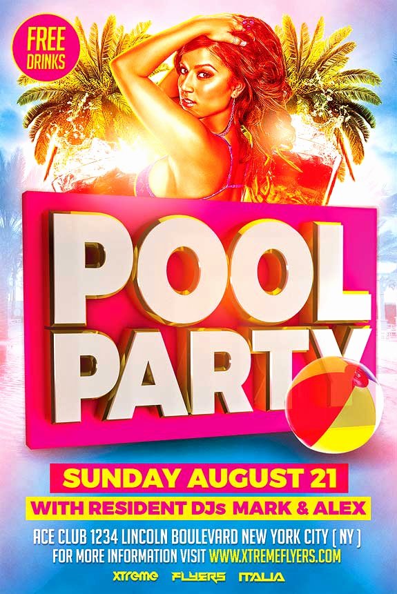 Pool Party Flyers Templates Luxury Pool Party Flyer Template Xtremeflyers