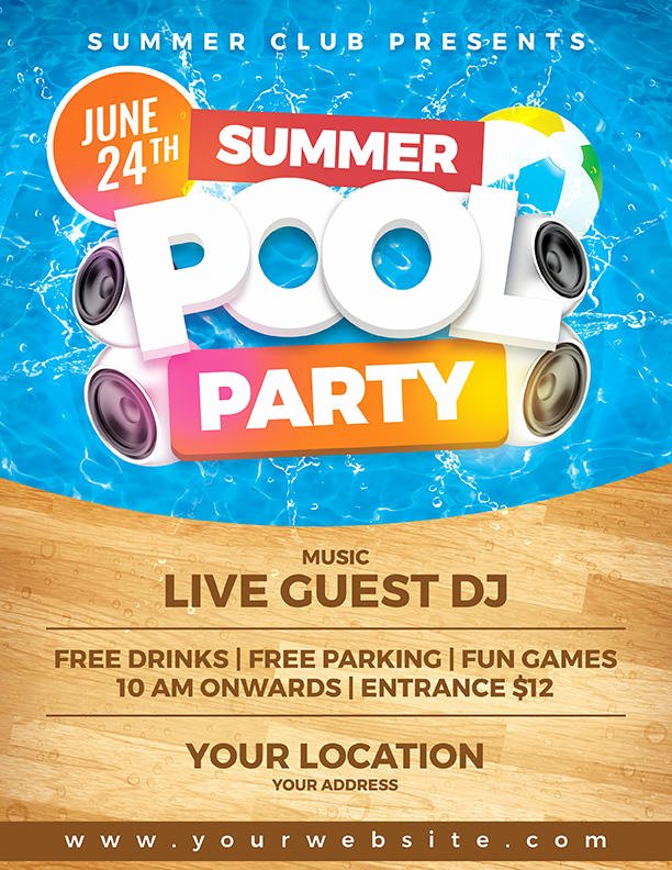 Pool Party Flyers Templates Luxury Summer Pool Party Flyer Template by Dilanr On Deviantart