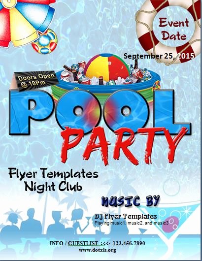 Pool Party Flyers Templates New Ms Word Pool Party Flyer Template