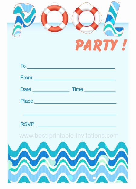 Pool Party Invite Template Elegant 45 Pool Party Invitations