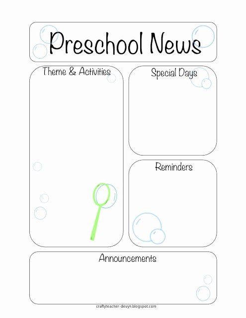 Preschool Newsletter Templates Free Beautiful Newsletter Templates
