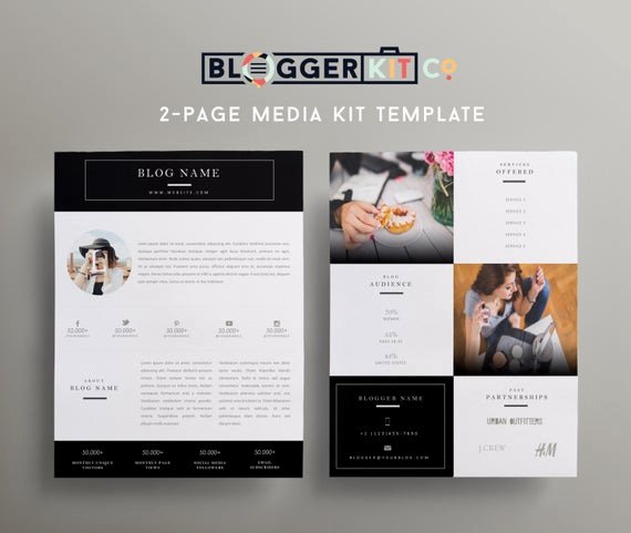 Press Kit Templates Free Unique Two Page Media Kit Template Press Kit Template by Bloggerkitco