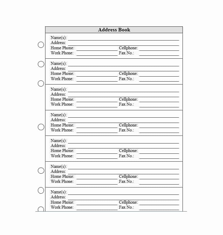 Printable Address Book Template Best Of 40 Printable &amp; Editable Address Book Templates [ Free]