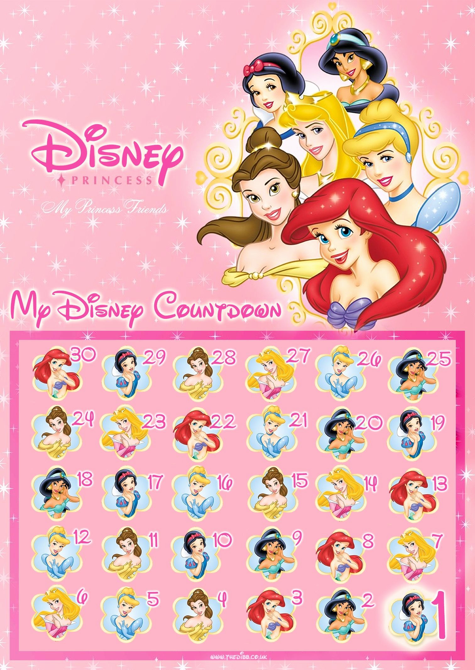Printable Countdown Calendar Template Awesome 30 Day Disney Countdown Calendars