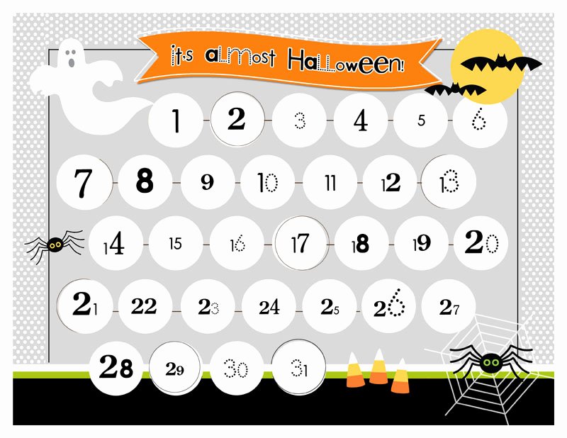 Printable Countdown Calendar Template Elegant Halloween Countdown Printable