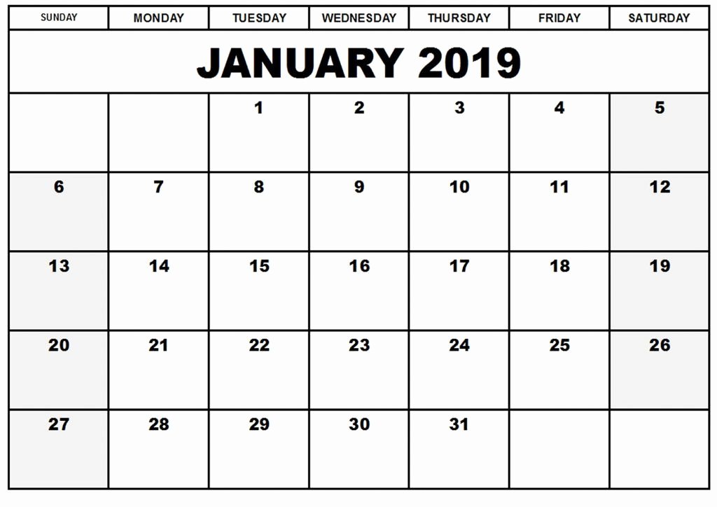 Printable Countdown Calendar Template New 2019 January Countdown Calendar Printable