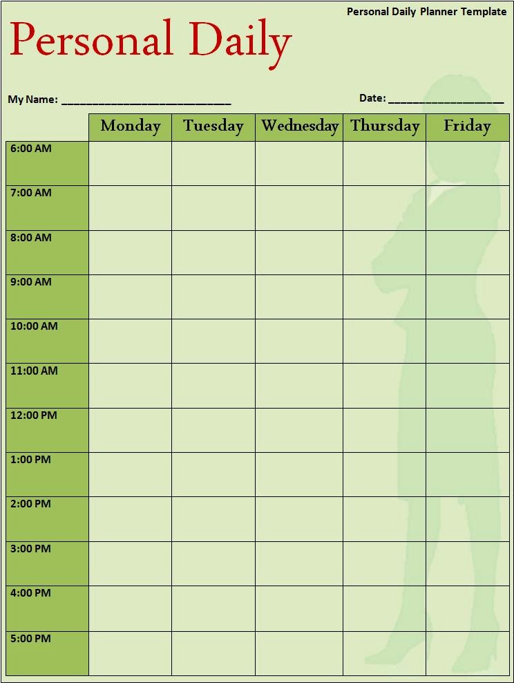 Printable Daily Planner Template Elegant Daily Planner Template