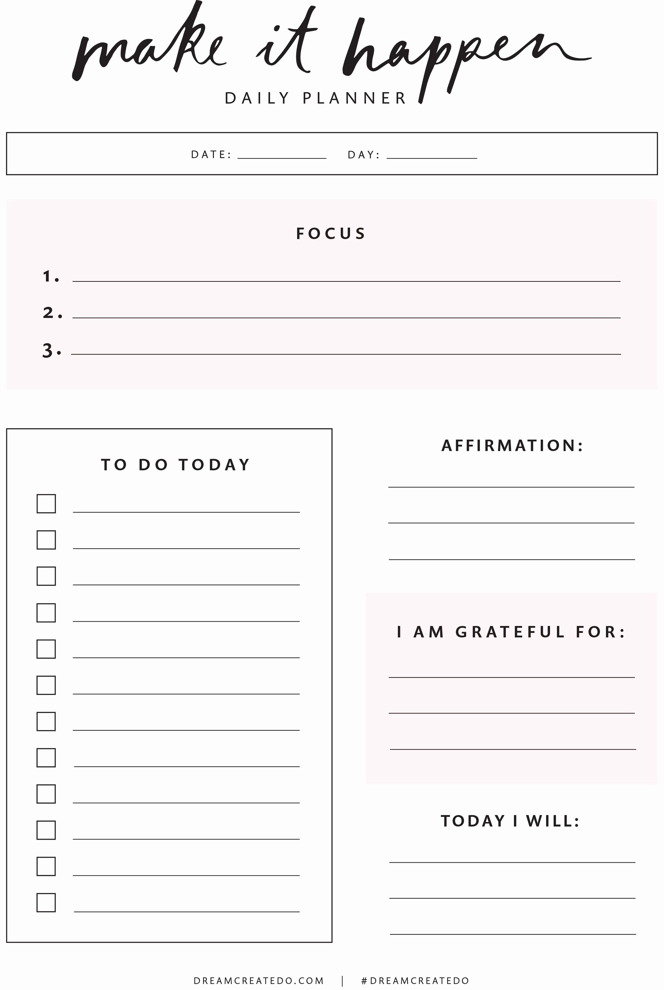 Printable Daily Planner Template Elegant Pin by Stephanie K Gould On Getting Serious