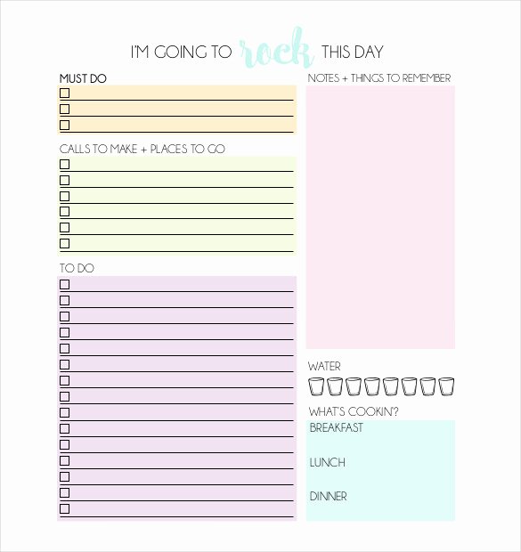 Printable Daily Planner Template Fresh 31 Daily Planner Templates Pdf Doc