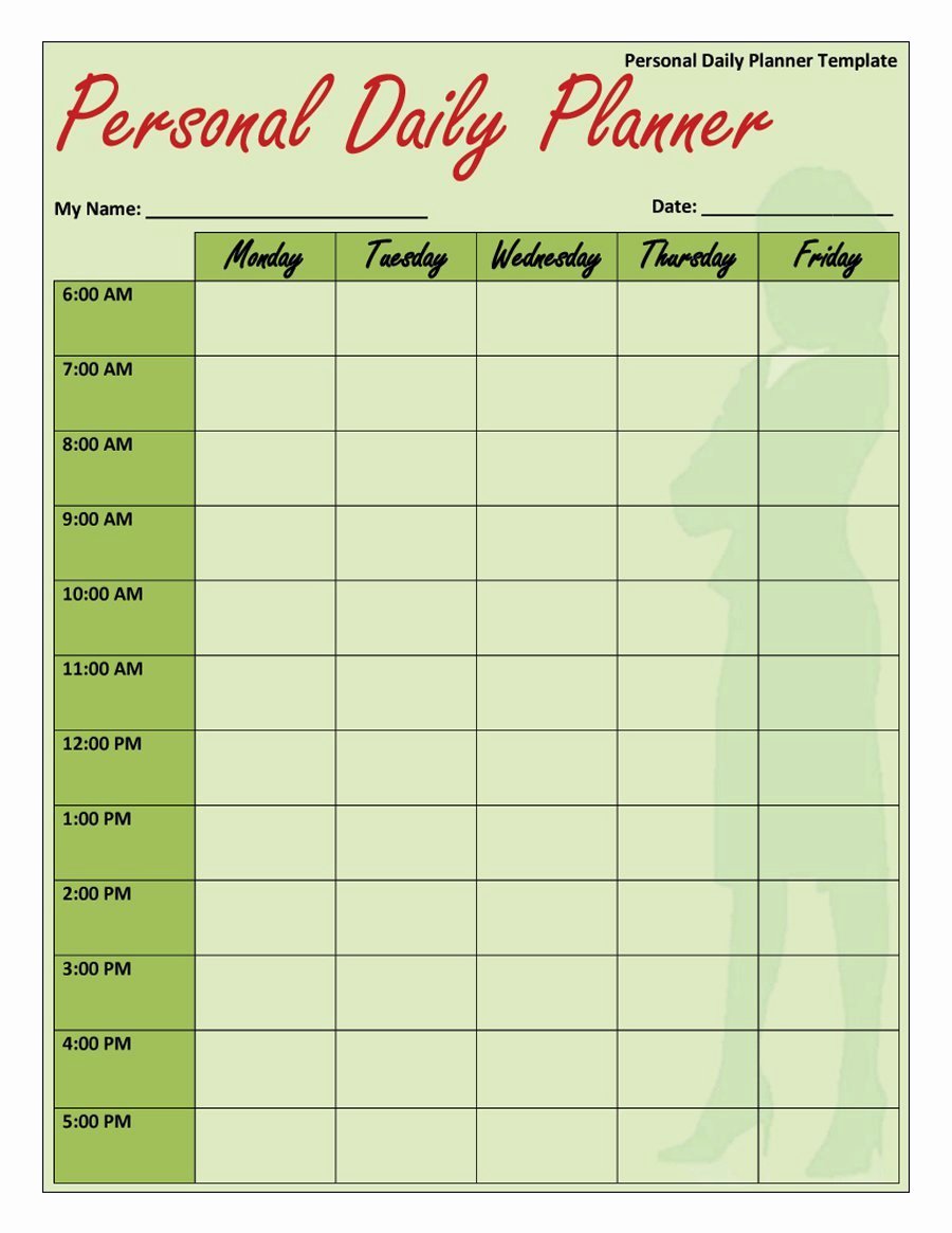 Printable Daily Planner Template New 47 Printable Daily Planner Templates Free In Word Excel Pdf