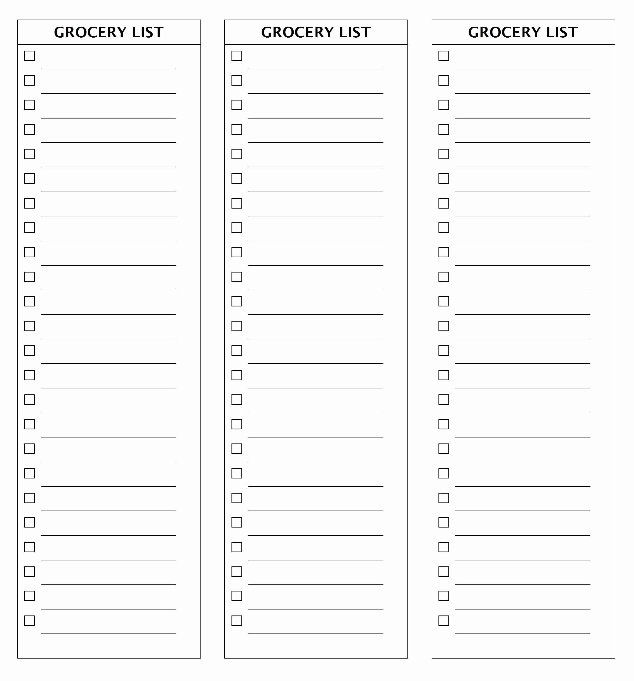 Printable Grocery List Templates Luxury 28 Free Printable Grocery List Templates
