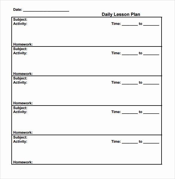 Printable Lesson Plan Template Lovely Sample Printable Lesson Plan Template – 11 Free