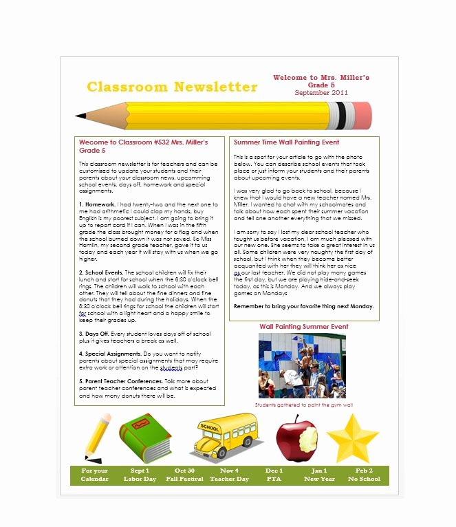 Printable Newsletter Templates Free Best Of 50 Free Newsletter Templates for Work School and