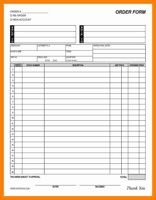 Printable order form Template Awesome Free Printable Work order Template
