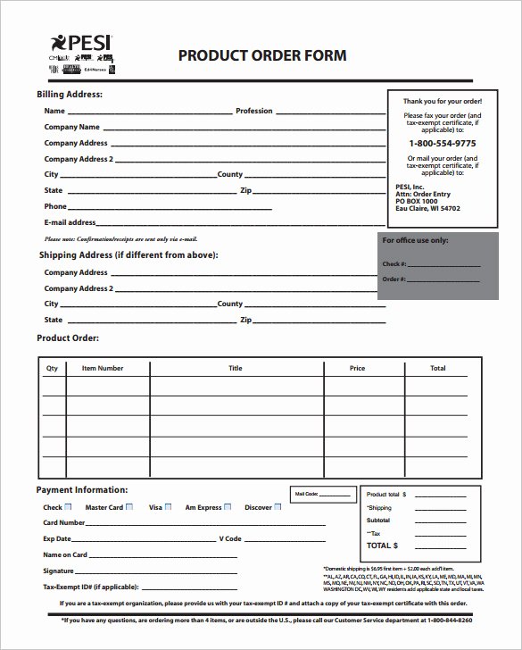 Printable order form Template Best Of order form Template – 27 Free Word Excel Pdf Documents