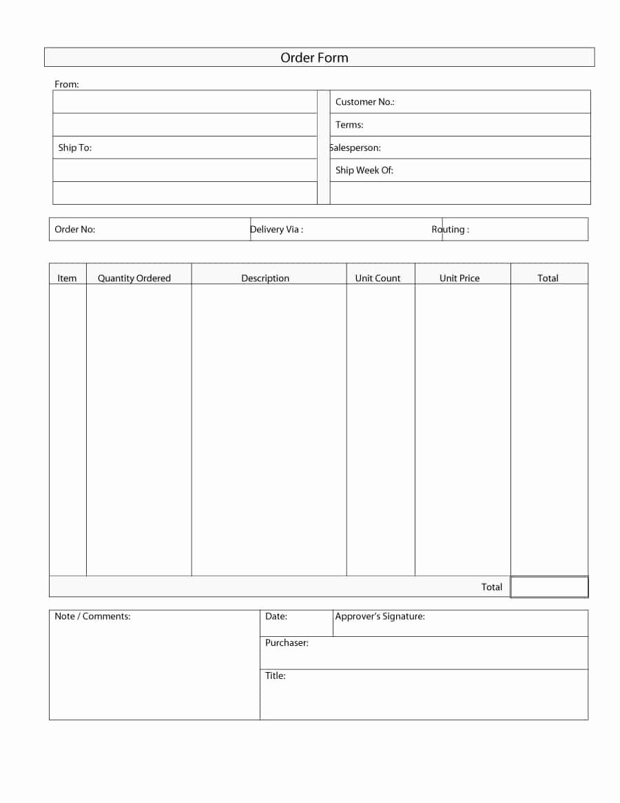 Printable order form Templates Unique 40 order form Templates [work order Change order More]