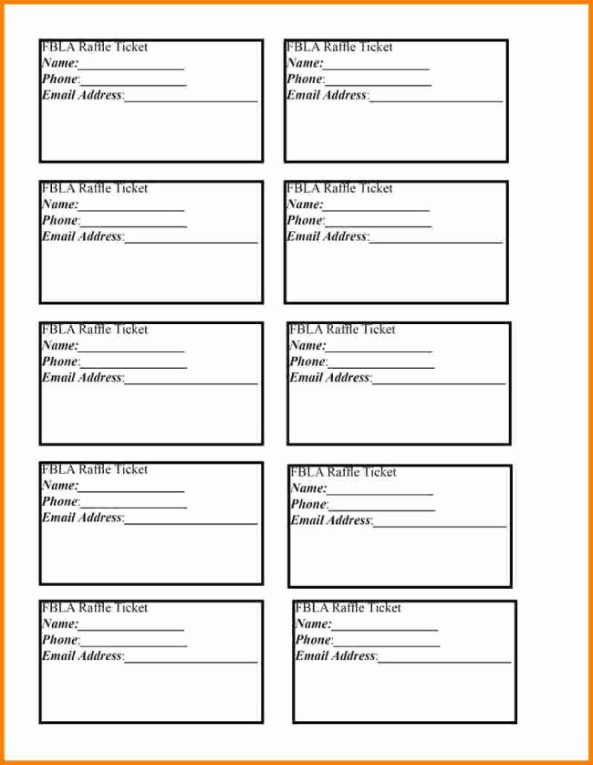 Printable Raffle Ticket Template Best Of Simple Blank Ticket Template Example for Fbla Raffle with