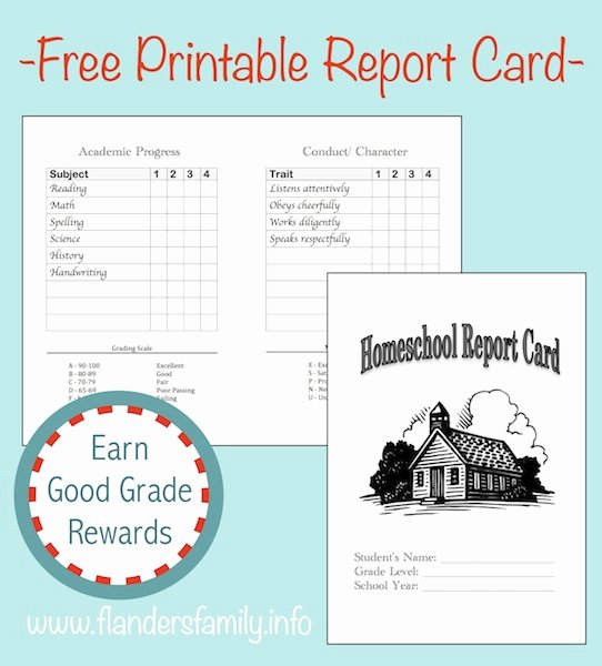 Printable Report Card Templates Lovely Homeschool Report Cards Flanders Family Homelife