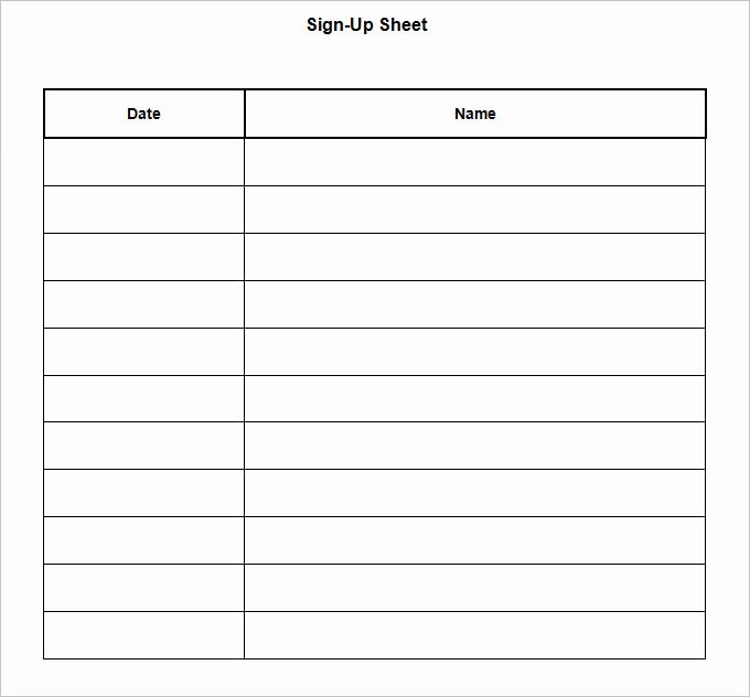 Printable Sign Up Sheet Template Luxury Editable Sign Up Sheet
