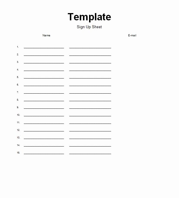 Printable Sign Up Sheet Template Unique 40 Sign Up Sheet Sign In Sheet Templates Word &amp; Excel