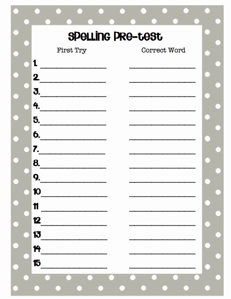 Printable Spelling Test Template Best Of Blossom with Miss Awesome My First