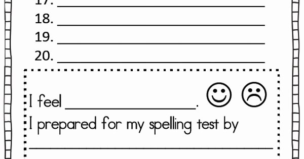 Printable Spelling Test Template Best Of Free Spelling Test Template Word Work