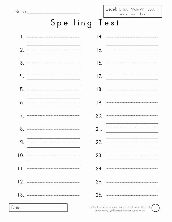 Printable Spelling Test Template Inspirational Spelling Test Template – Sample Graphic organizer Model