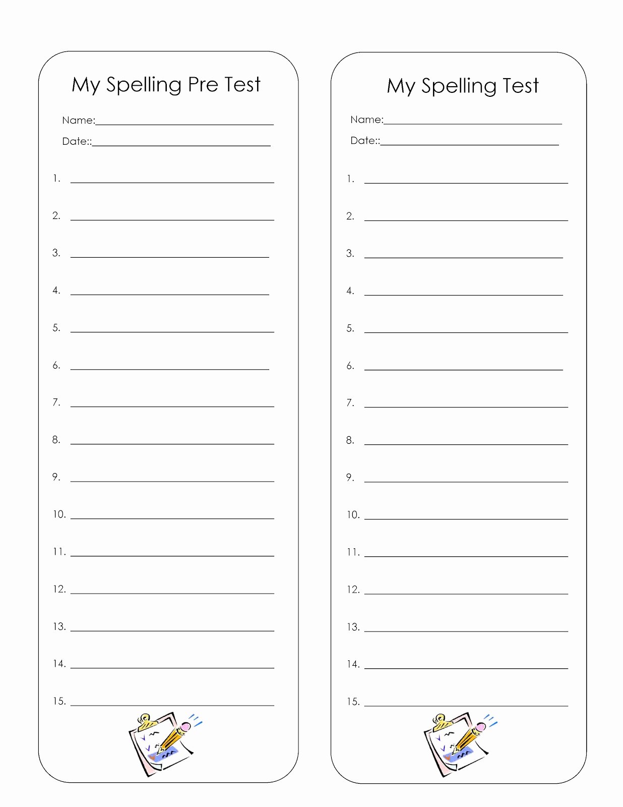Printable Spelling Test Template Lovely 27 Of 4th Grade Spelling Test Template