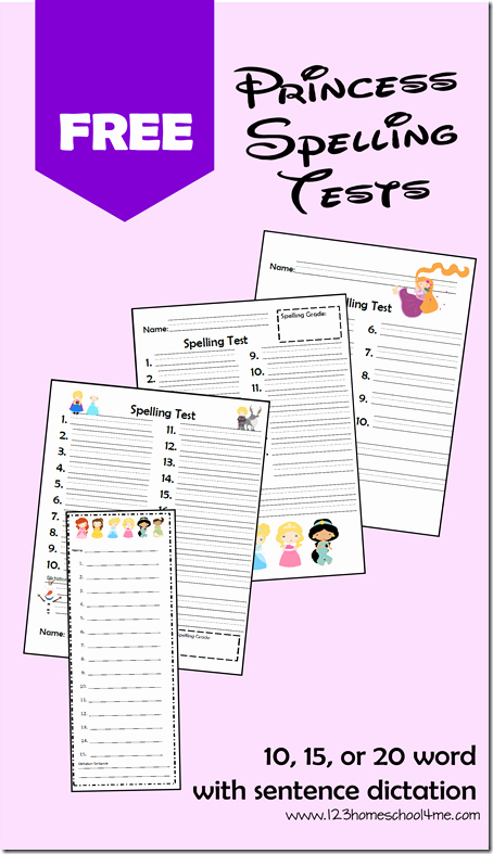 Printable Spelling Test Template New Free Disney Princess Spelling Test Printables