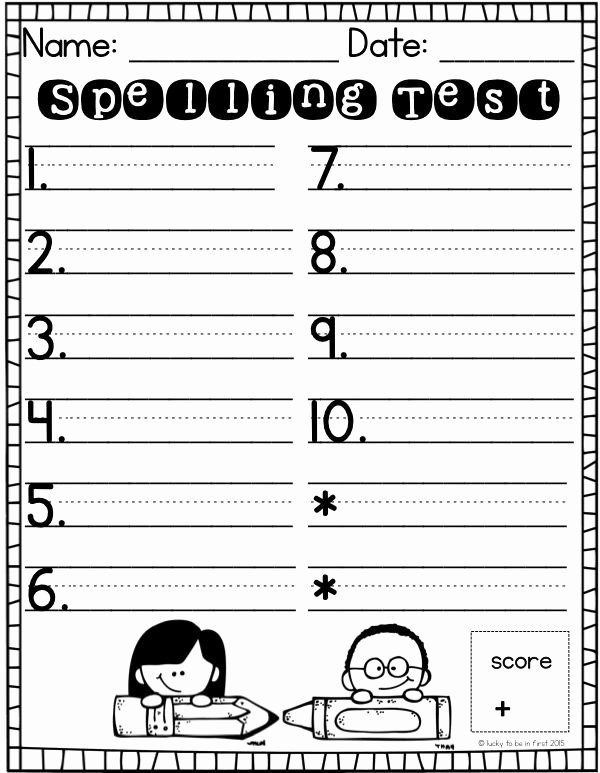 Printable Spelling Test Template Unique 1st Grade Spelling &amp; Journal Homework with Editable
