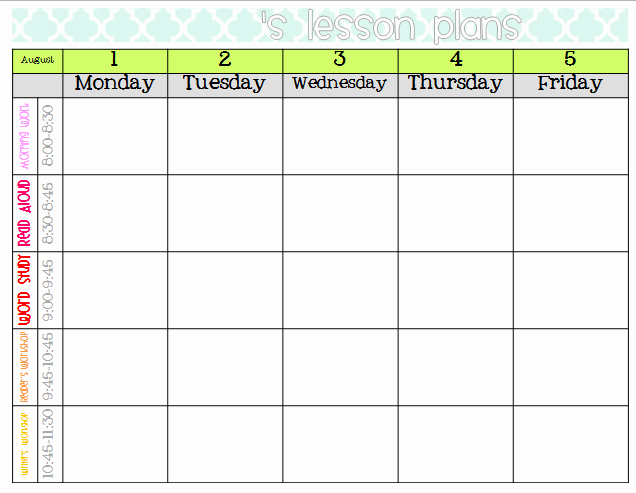 Printable Weekly Lesson Plan Template Elegant Elementary organization Two Updated Lesson Plan Templates