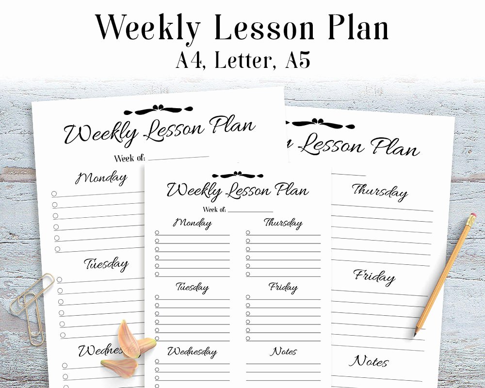 Printable Weekly Lesson Plan Template Luxury Weekly Lesson Plan Printable Teacher Planner Lesson Plan