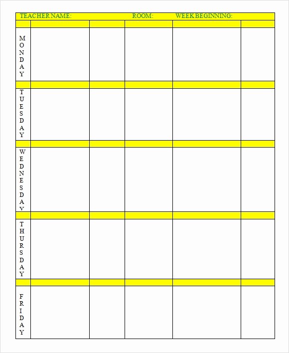 Printable Weekly Lesson Plan Template New Weekly Lesson Plan 8 Free Download for Word Excel Pdf